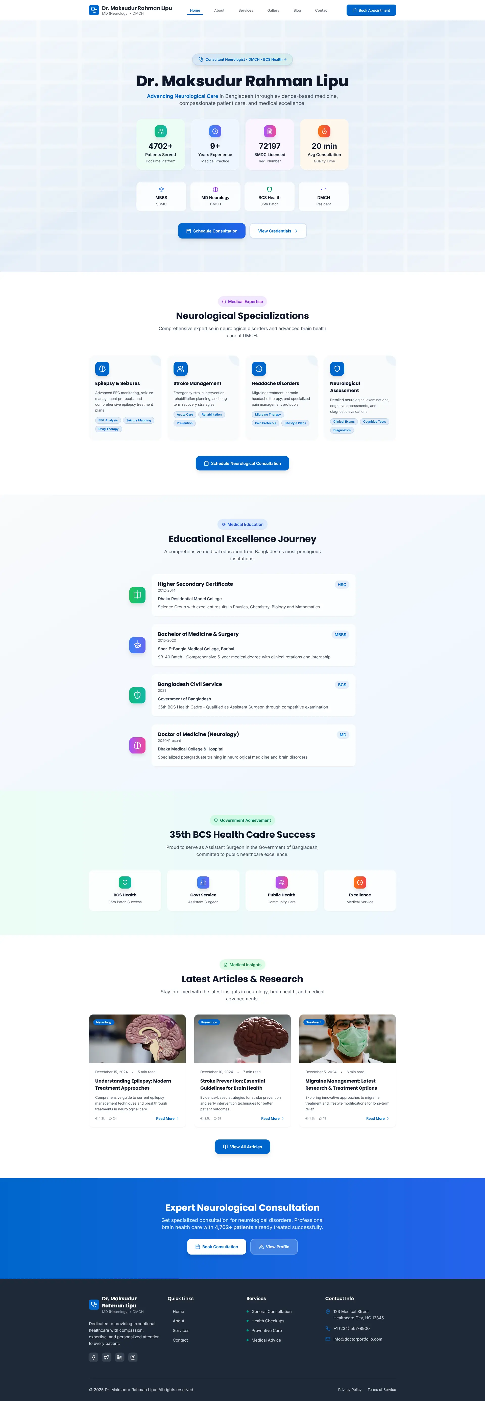 Doctor portfolio landing page